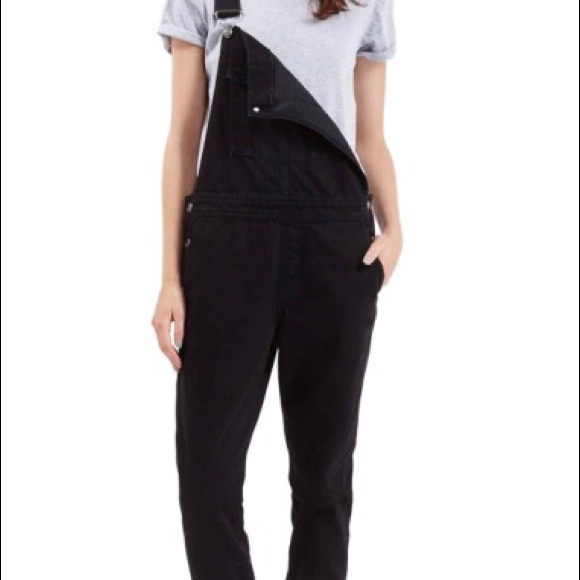 topshop black overalls